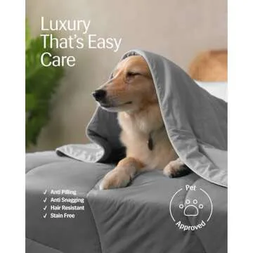 REST Buy 2 GET 32 Percent Off: Evercool Comforter Plus Fitted Sheet Bundle at 32% Discount, in Light Gray, Queen Size