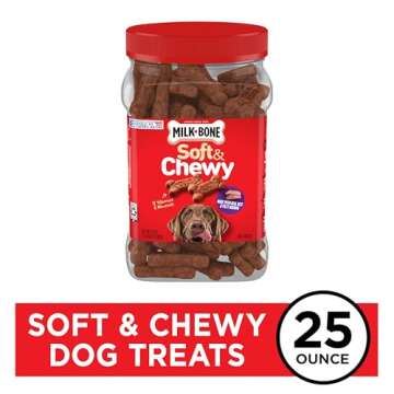 Milk-Bone Soft & Chewy Dog Treats, Beef & Filet Mignon Recipe, 25 Ounce