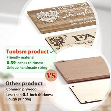 Tuobsm Memorial Picture Hanging Board, Sympathy Gifts for Loss of Loved One Remembrance and Bereavement Handmade String Art Present - 15.7X5.9 inches