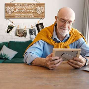 Tuobsm Memorial Picture Hanging Board, Sympathy Gifts for Loss of Loved One Remembrance and Bereavement Handmade String Art Present - 15.7X5.9 inches