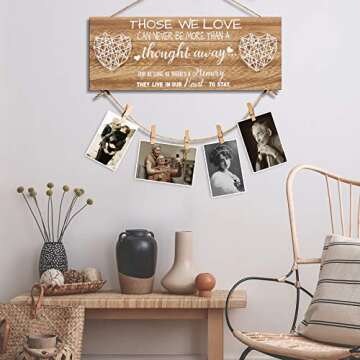 Tuobsm Memorial Picture Hanging Board, Sympathy Gifts for Loss of Loved One Remembrance and Bereavement Handmade String Art Present - 15.7X5.9 inches