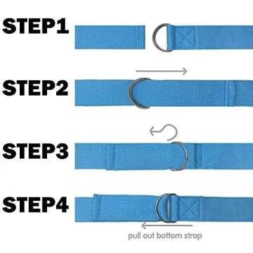 CHMETE Yoga Strap Stretch Bands with Adjustable Metal D Ring Buckle Loop for Stretching,Pilates, Physical Therapy, Dance, Gym Workouts