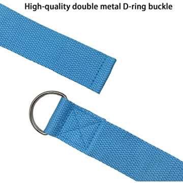 CHMETE Yoga Strap Stretch Bands with Adjustable Metal D Ring Buckle Loop for Stretching,Pilates, Physical Therapy, Dance, Gym Workouts