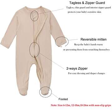 Aablexema Bamboo Baby Pajamas - 3pcs Comfort Set