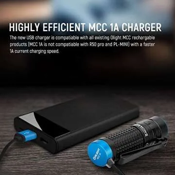 OLIGHT S1R II 1000 Lumen Compact Rechargeable EDC Flashlight with Battery and Magnetic Charging Cable