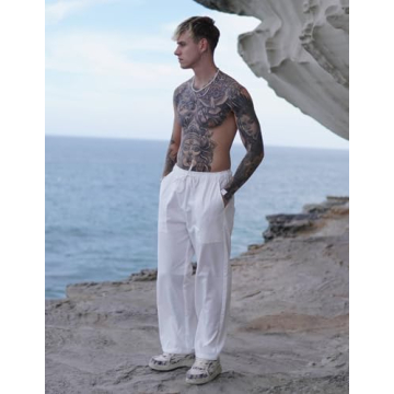 Comfortable Linen Blend Pants for Men - COOFANDY