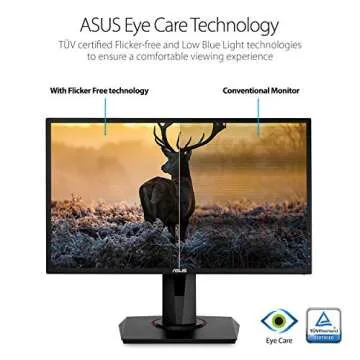 ASUS VG248QG 24" G-SYNC Gaming Monitor 165Hz 1080p 0.5ms Eye Care with DP HDMI DVI,Black