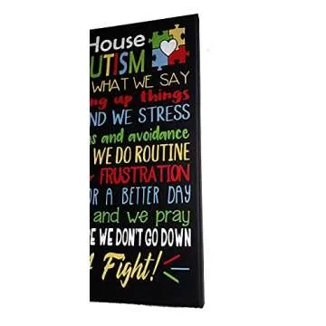 In This House We Do Autism Awareness Canvas Art