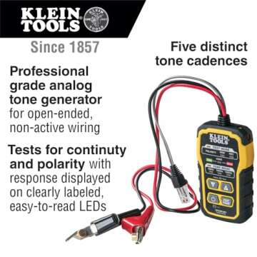 Klein Tools VDV500-820 Wire Tracer Tone Generator and Probe Kit Continuity Tester for Ethernet, Tele...