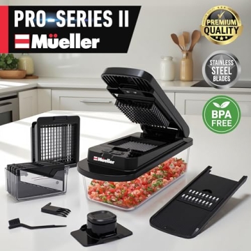 Mueller Pro-Series 10-in-1, 8 Blade Vegetable Chopper, Mandoline Slicer, Onion Mincer, Cutter, Dicer...