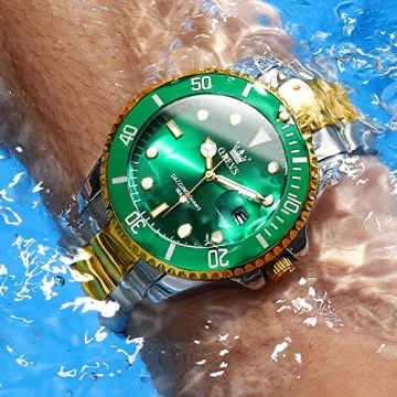 OLEVS Green Watches - Luxury Analog Mens Wristwatch