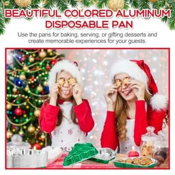 Funnymoom 50 Pcs Extra Large Aluminum Christmas Tree Cake Pans Bulk 39 oz Disposable Christmas Tree Shaped Foil Pans Cake Containers Xmas Cookie Tins for Holiday Party Roasting Kitchen Baking Supply
