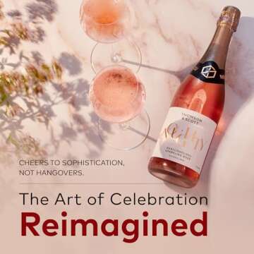 Thomson & Scott Noughty Alcohol Free Sparkling Rosé, Organic, Low-Sugar, Halal Certified, Vegan, Great Gift for Expecting and New Mums, Birthdays, Anniversaries, Non Alcoholic Rose, 750ml
