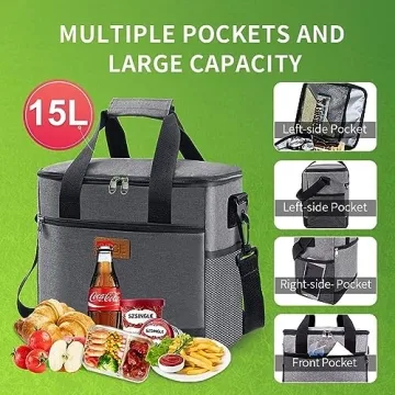 iknoe 15L Collapsible Insulated Cooler Bag