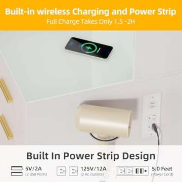 Stylish DWVO Vanity Desk with Wireless Charging Station