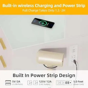 Stylish DWVO Vanity Desk with Wireless Charging Station