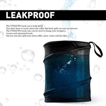 UTSAUTO Car Trash Can Portable Garbage Bin Collapsible Pop-up Leak Proof Trash Can Bag Waste Basket ...