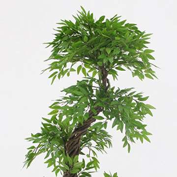 EPESTOEC 6FT Artificial Ficus Silk Tree (70in) with Plastic Nursery Pot, Fake Plant for Living Room Balcony Corner Decor,Indoor-Outdoor Use