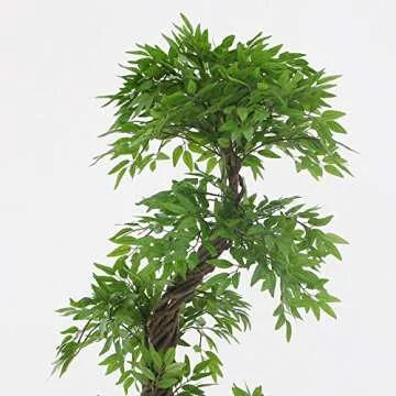 EPESTOEC 6FT Artificial Ficus Silk Tree (70in) with Plastic Nursery Pot, Fake Plant for Living Room Balcony Corner Decor,Indoor-Outdoor Use