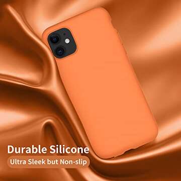 Cordking Designed for iPhone 11 Case, Silicone Ultra Slim Shockproof Phone Case with [Soft Anti-Scratch Microfiber Lining], 6.1 inch, Kumquat