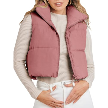 Stylish MEROKEETY Women's Crop Puffer Vest for Every Season