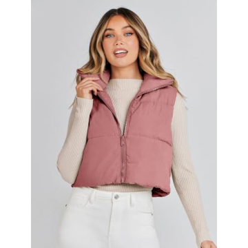 Stylish MEROKEETY Women's Crop Puffer Vest for Every Season