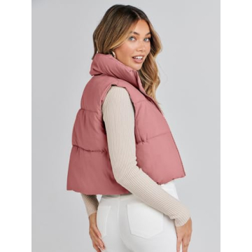 Stylish MEROKEETY Women's Crop Puffer Vest for Every Season