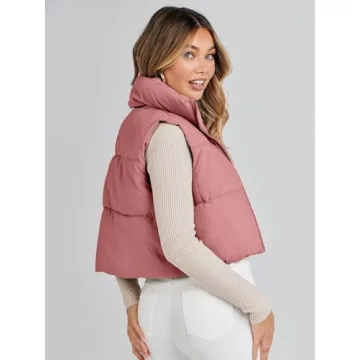 Stylish MEROKEETY Women's Crop Puffer Vest for Every Season