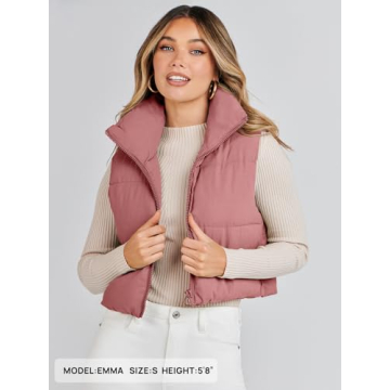 Stylish MEROKEETY Women's Crop Puffer Vest for Every Season