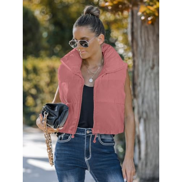 Stylish MEROKEETY Women's Crop Puffer Vest for Every Season