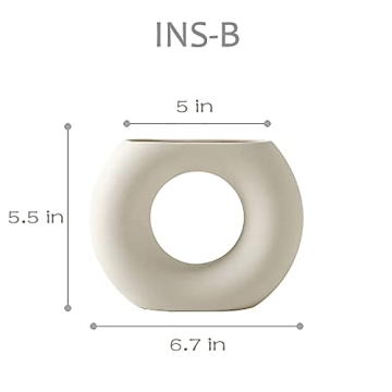 Boho Chic Ceramic Vase - Modern Minimalist Home Decor