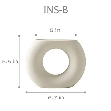 Boho Chic Ceramic Vase - Modern Minimalist Home Decor