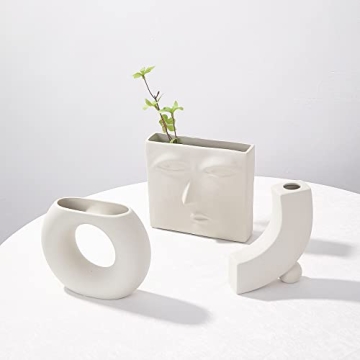 Boho Chic Ceramic Vase - Modern Minimalist Home Decor