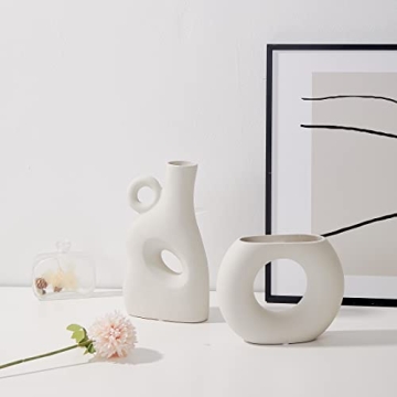 Boho Chic Ceramic Vase - Modern Minimalist Home Decor