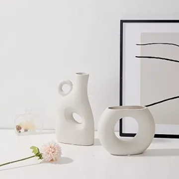 Boho Chic Ceramic Vase - Modern Minimalist Home Decor