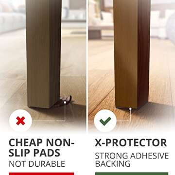 X-PROTECTOR Non Slip Furniture Pads – 12 Premium Furniture Grippers 3"! Best SelfAdhesive Rubber Feet Furniture Feet – Ideal Non Skid Furniture Pad Floor Protectors – Keep Furniture in Place!