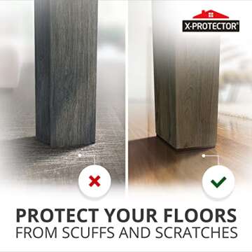 X-PROTECTOR Non Slip Furniture Pads – 12 Premium Furniture Grippers 3"! Best SelfAdhesive Rubber Feet Furniture Feet – Ideal Non Skid Furniture Pad Floor Protectors – Keep Furniture in Place!