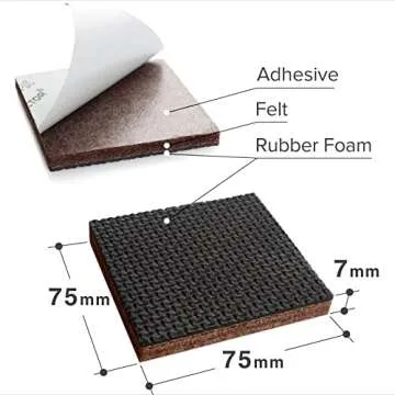 X-PROTECTOR Non Slip Furniture Pads – 12 Premium Furniture Grippers 3"! Best SelfAdhesive Rubber Feet Furniture Feet – Ideal Non Skid Furniture Pad Floor Protectors – Keep Furniture in Place!