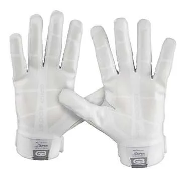 Grip Boost Stealth Solid Youth Football Gloves Pro Elite - Youth Sizes (White, Youth Small)