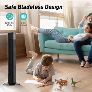 Bladeless Mirdred Tower Fan With Remote Control Features