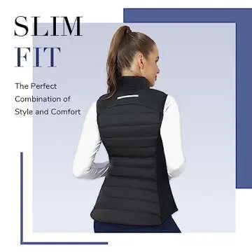 Zogeicy Womens Vest Puffer Vest for Women Lightweight Outerwear Quilted Vest Sleeveless Jacket for Running Golf Black