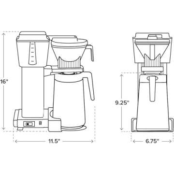 Technivorm Moccamaster 79312 KBGT Coffee Brewer, 40 oz, Polished Silver