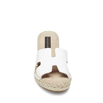 STEVEN by Steve Madden Women's Eryk Wedge Sandal, White Leather, 10 M US