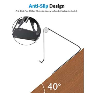 OMOTON Tablet Stand Holder Adjustable, T1 Desktop Aluminum Tablet Dock Cradle Compatible with iPad Air/Mini, iPad 10.2/9.7, iPad Pro 11/12.9, Samsung Tab and More, Black