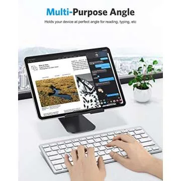 OMOTON Tablet Stand Holder Adjustable, T1 Desktop Aluminum Tablet Dock Cradle Compatible with iPad Air/Mini, iPad 10.2/9.7, iPad Pro 11/12.9, Samsung Tab and More, Black