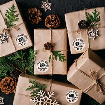 Littlefa Snap Share - Camera Design Thank You, Bakeries, Handmade, Small Business, Envelopes, Gift Bags Packaging - 500 PCS