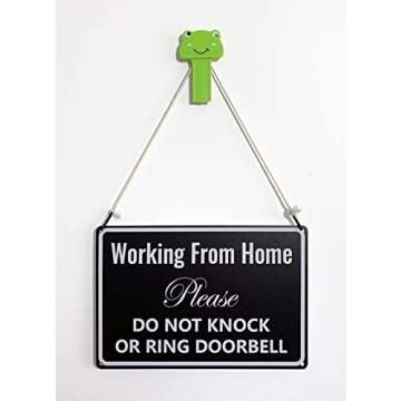 Working from Home Sign - Do Not Knock or Ring Doorbell - Work From Home Must Have Office Door Sign 12" * 8" (160)