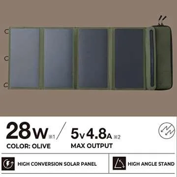 ELECOM NESTOUT 15000mAh Outdoor Power Bank + 4-Panel Solar Panel Charger + LAMP-1 LED 300 Lumen Soft Lantern - Black