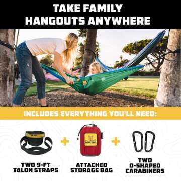 Wise Owl Outfitters Kids Hammock - Small Camping Hammock, Kids Camping Gear w/Tree Straps and Carabiners for Indoor/Outdoor Use, Kid Size Lavender & Pink