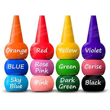 MiMoo 12 Colors Paint Crayons Painting Pencil Sticks Washable for Toddlers, Kids, Children, Boys and Girls, Safety and Non-Toxic Stackable Crayons